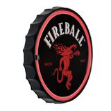 Licensed Fireball Bottle Cap Shaped Neon LED Rope Wall Sign (12.5") - Red - 12.5" x 12.5" - 12.5" x 12.5"