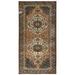 Shahbanu Rugs Mocha Brown Vintage Persian Bakhtiar Distressed Look Worn Wool Hand Knotted Wide Runner Oriental Rug (5'0" x 9'7")