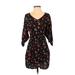 Forever 21 Casual Dress - Bodycon: Black Floral Dresses - Women's Size Small