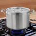 NutriChef Stainless Steel Stock Pot w/ Lid Stainless Steel in Gray | 9.5 H x 10.9 W in | Wayfair NCSPT12Q