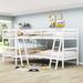 QYUF Twin Over Twin L-Shaped Bunk Beds w/ 2 Ladders in White | 59 H x 79 W x 117 D in | Wayfair QYU220323V9XBTNE-White