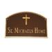 Montague Metal Products Inc. Prestige Arch w/ Rugged Cross Garden Plaque Metal in Yellow, Size 10.25 H x 15.5 W x 0.32 D in | Wayfair PCS-69-SG-LS