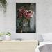 Red Barrel Studio® Pink Rose Flower Arrangement 1 Piece Rectangle Graphic Art Print On Wrapped Canvas in Gray/Pink | 14 H x 11 W x 2 D in | Wayfair