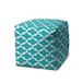 Red Barrel Studio® Flannigan Box Cushion Ottoman Slipcover, Polyester in Green/Blue | 17 H x 17 W x 1 D in | Wayfair