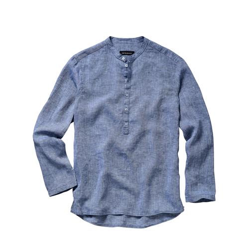 Mey & Edlich Herren Wüsten-Shirt Stehkragen blau 38, 39, 40, 41, 42, 43, 44, 45, 46