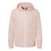 Independent Trading Co. EXP54LWZ Lightweight Windbreaker Full-Zip Jacket in Blush/White Zipper size XL | Polyester