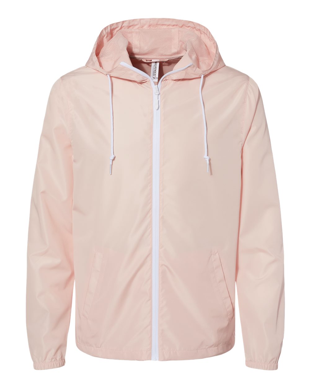 Independent Trading Co. EXP54LWZ Lightweight Windbreaker Full-Zip Jacket in Blush/White Zipper size 2XL | Polyester