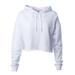 Independent Trading Co. AFX64CRP Women's Womenâ€™s Lightweight Cropped Hooded Sweatshirt in White size 2XL | Cotton/Polyester Blend