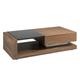 Table basse effet bois et vitrail noir