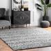 Brooklyn Rug Co Silver Chevron Stripe Indoor/ Outdoor Area Rug