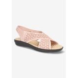 Wide Width Women's Claudia Sandal by Easy Street in Blush (Size 7 1/2 W)