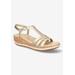 Wide Width Women's Dorinda Espadrille Wedge by Easy Street in Gold (Size 10 W)