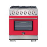 Forno Capriasca 30" 4.32 cu. ft. Freestanding Gas Range in Red | 38.4 H x 30 W x 28 D in | Wayfair FFSGS6260-30RED