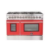 Forno Galiano 48" 6.6 cu. ft. Freestanding Dual Fuel in Red | 38 H x 48 W x 28 D in | Wayfair FFSGS6156-48RED
