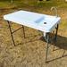 Arlmont & Co. Foyster Plastic/Resin Camping Outdoor Table Plastic/Metal in White | 37.5 H x 45.5 W x 23.5 D in | Wayfair