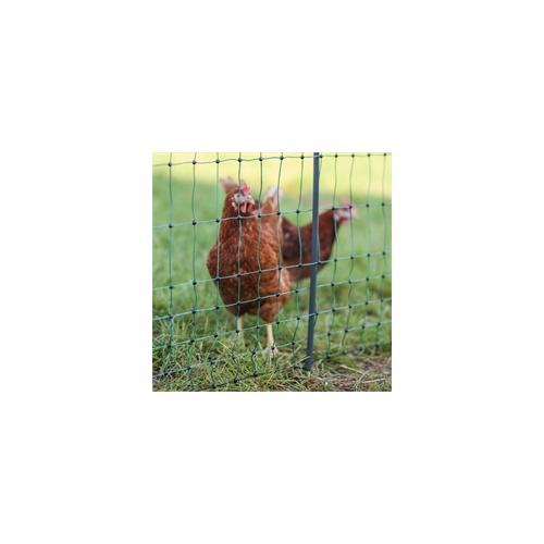 AKO PoultryNet Premium 25m Geflügelnetz, 106cm, 8 verstärkte Pfähle, 2 Spitzen, grün, ohne Strom