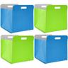 4 Scatole di Feltro 33x33x38 cm Cesto Borsa per Scaffali Ikea Kallax Verde Blu - bunt