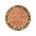 Overton Hand Knotted Wool Vintage Inspired Traditional Mogul Orange Round Area Rug - 9' 1" x 9' 1"