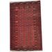HERAT ORIENTAL Handmade Antique Turkoman Wool Rug - 3'7 x 5'7