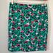 J. Crew Skirts | J. By J. Crew Green Floral Cotton Pencil Skirt 10 Art Deco Spring Summer | Color: Green | Size: 10