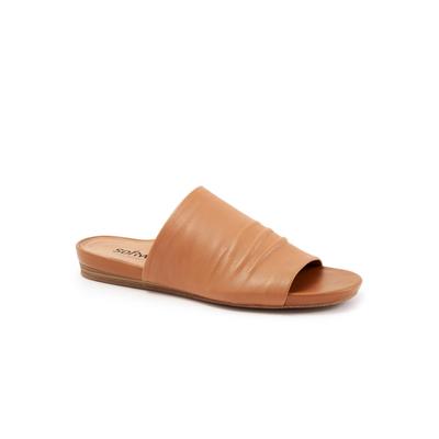 Wide Width Women's Camano Slide Sandal by SoftWalk in Tan (Size 8 1/2 W)