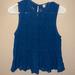 American Eagle Outfitters Tops | American Eagle Peplum Tank With Flower Cut Outs | Color: Blue | Size: S
