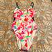 Pink Victoria's Secret Swim | Floral Pink Victoria’s Secret One Piece Swimsuit | Color: Pink/White | Size: S