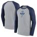 Men's Nike Gray/Navy Milwaukee Brewers Game Authentic Collection Performance Raglan Long Sleeve T-Shirt