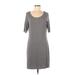 Donna Ricco Casual Dress: Gray Print Dresses - Women's Size Small