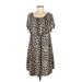 L&B Casual Dress: Tan Leopard Print Dresses - Women's Size Small