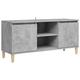 vidaXL TV Cabinet with Solid Wood Legs Indoor Entertainment Centre Bedroom Furniture Living room Furniture TV Stand 103.5x35x50 cm Concrete Grey