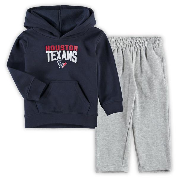 toddler-navy-heathered-gray-houston-texans-fan-flare-pullover-hoodie---sweatpants-set/