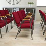 Flash Furniture Judea 21" Stackable Church Chair w/ Arms Metal | 33.5 H x 21.5 W x 24.5 D in | Wayfair XU-DG-60156-BUR-GG