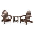 POLYWOOD® Classic Folding Adirondack 3-Piece Set w/ Long Island 18" Outdoor Side Table Plastic | Wayfair PWS700-1-MA