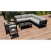 AllModern Smith 4 Piece Sunbrella Sectional Seating Group w/ Cushions Metal/Rust - Resistant Metal in Black | Outdoor Furniture | Wayfair