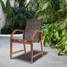Lark Manor™ Alyisa Wood Finish Modern Patio Dining Chair Set Of 2 in Brown | 37 H x 22 W x 25.8 D in | Wayfair B9F31DF854564BB99707A1C7EF4BE981