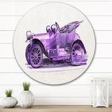 Williston Forge Purple Vintage Car - Unframed Print Metal in Indigo | 36 H x 36 W x 1 D in | Wayfair F087374706214624A28274E736630B59