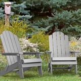 Rosecliff Heights Kalamazoo Folding Adirondack Chair Plastic/Resin in Gray | 37.99 H x 31.89 W x 22.04 D in | Wayfair
