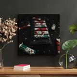 The Holiday Aisle® Christmas Theme Cakes - 1 Piece Square Graphic Art Print On Wrapped Canvas in Black/Green/Red | 12 H x 12 W x 2 D in | Wayfair