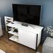 Latitude Run® Muskegon Tv Stand TV Stand for TVs up to 40" Wood in White/Black | 20 H x 35.4 W x 13.8 D in | Wayfair