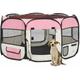 Vidaxl - Parc pliable pour chien avec sac de transport Rose 125x125x61cm