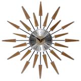 Satellite Starburst Mid-Century Modern Large 23 inch Wall Clock by Infinity Instruments - 23 x 2 x 23