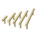 Brizza 5-1/16 in 128mm Brushed Solid Gold Cabinet Handle Drawer Pull