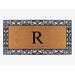 A1HC Rubber and Coir Paisley Border Heavy Duty Non-Slip Durable Double Door Monogrammed Doormat 30"X60", Black