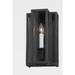 Leor - Exterior Wall Sconce - Textured Black Frame - Clear Glass