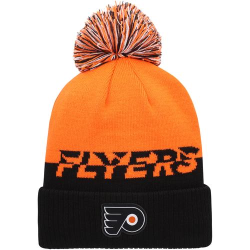 Herren adidas Orange/Schwarz Philadelphia Flyers COLD.RDY Strickmütze mit Bündchen und Bommel