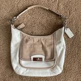 Coach Bags | Coach Kristin White Taupe Croc Embossed Bag | Color: Tan/White | Size: Os