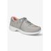 Wide Width Women's Roadtrip Sneaker by Easy Street in Light Grey Leather (Size 8 W)