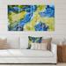 East Urban Home Blue & Green Luxury Abstract Fluid Art - 4 Piece Wrapped Canvas Graphic Art Canvas in Blue/Green | 28 H x 48 W x 1 D in | Wayfair