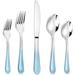 Orren Ellis 20 Piece Flatware Set, Service for 4 Stainless Steel in Blue | Wayfair 5533EF45115245728E88EDFBE712372B